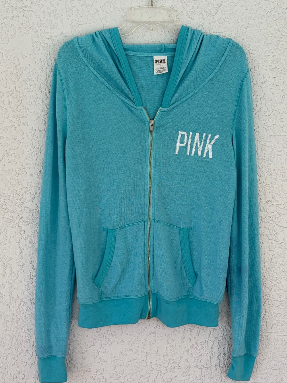 PINK Victoria's Secret ' Aqua Zip-Up Hoodie size S